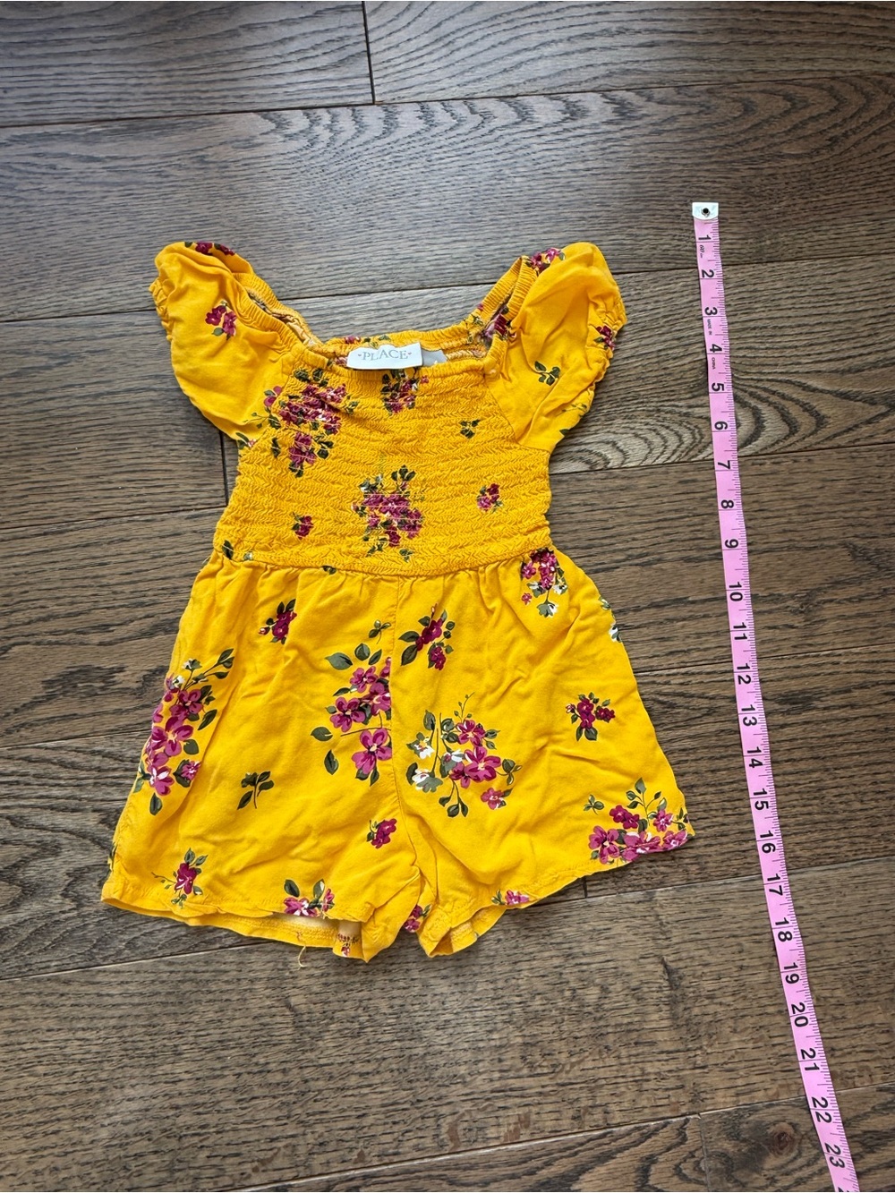 The Children's Place Yellow Floral Smocked Romper